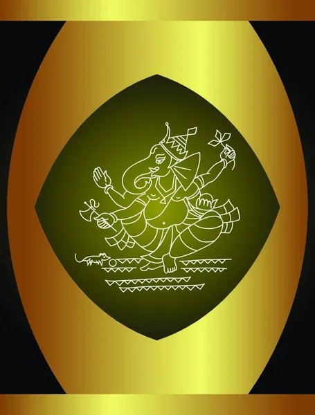Ganesha Lord Wisdom Graphic Vector Illustration — Stock Vector