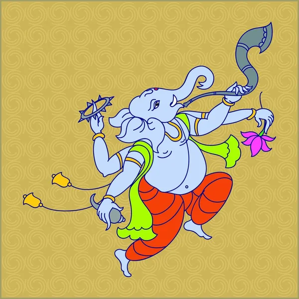 Ganesha Signore Della Sapienza — Vettoriale Stock