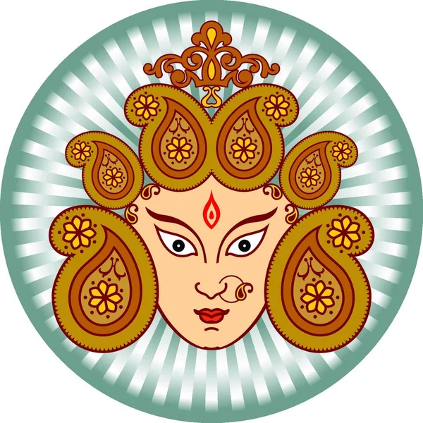 Durga Kraftens Gudinna Grafisk Vektor Illustration — Stock vektor