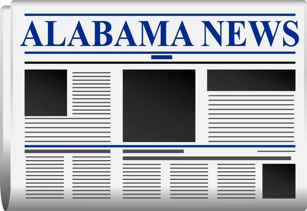 Notícias Jornal Alabama Ilustração Gráfica Vetor — Vetor de Stock