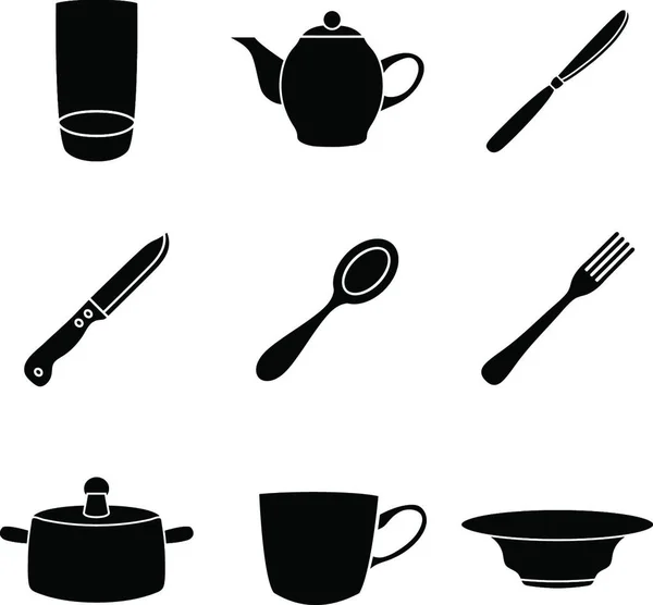 Кухонная Утварь Простая Векторная Иллюстрация — стоковый вектор