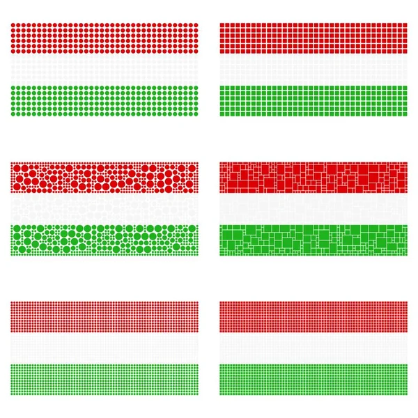 Mosaic Hungary Flag Set — Stock Vector