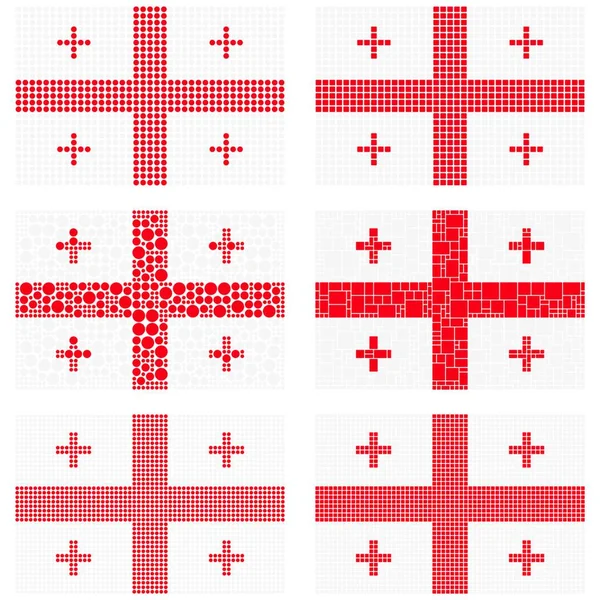 Mosaico Georgia Bandiera Set — Vettoriale Stock