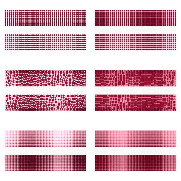 Mosaic Latvia Flag Set — Stock Vector