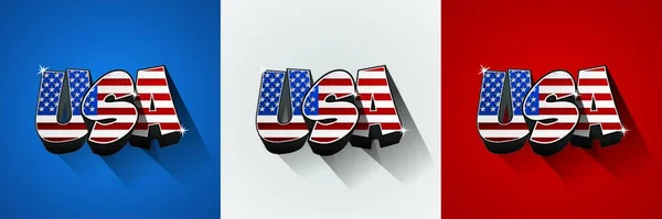 Usa Flag Text Illustrazione Vettoriale Grafica — Vettoriale Stock