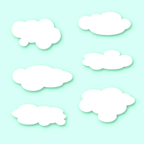 Nuvens Fofas Grandes Ilustração Vetorial Gráfica — Vetor de Stock