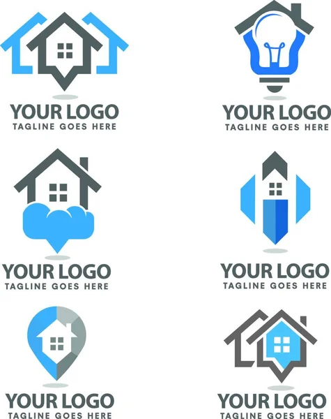 Home Logos Set Design — Vector de stock