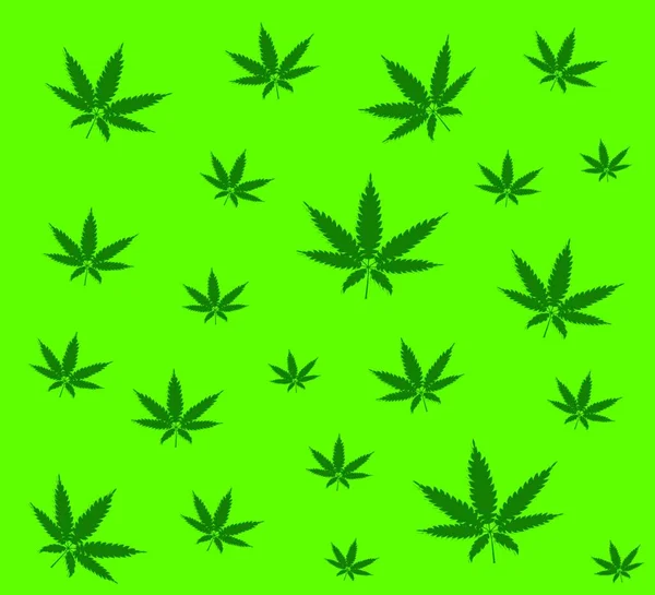 Sfondo Foglie Cannabis Illustrazione Grafica Vettoriale — Vettoriale Stock