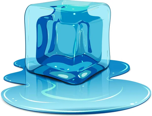 Танення Кубика Льоду Графічні Векторні Ілюстрації — стоковий вектор