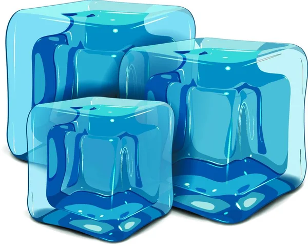 Три Кубики Льоду Графічна Векторна Ілюстрація — стоковий вектор
