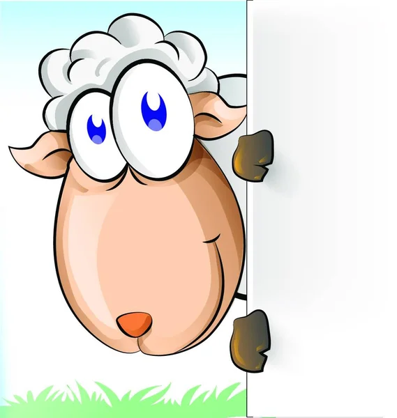 背景を持つ羊漫画 — ストックベクタ