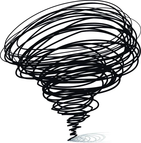 Illustrations Vectorielles Dessinées Main Tornade Cyclonique — Image vectorielle