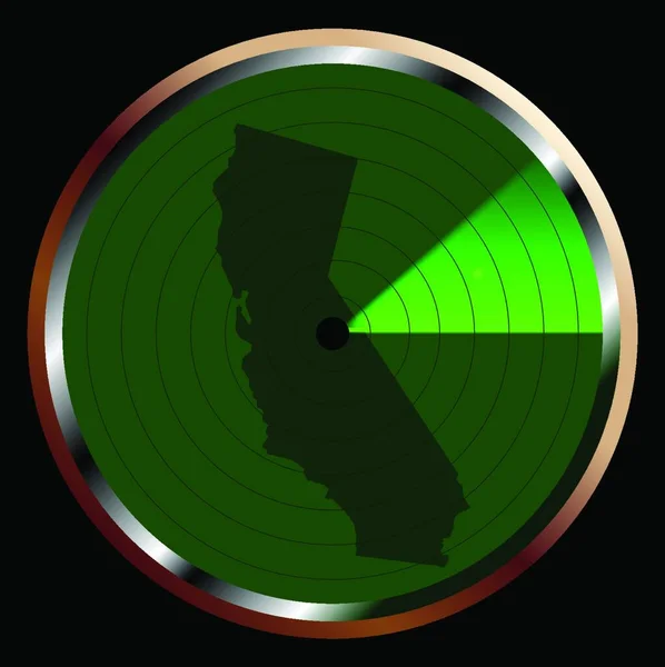 Ραντάρ Στην Καλιφόρνια Διανυσματική Απεικόνιση — Διανυσματικό Αρχείο