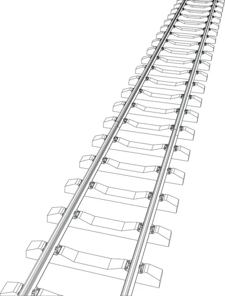 Eisenbahn Auf Weißem Vektor — Stockvektor