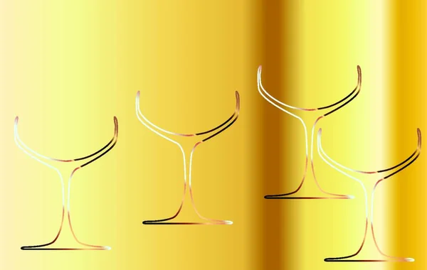 Verres Champagne Illustration Vectorielle Fond — Image vectorielle