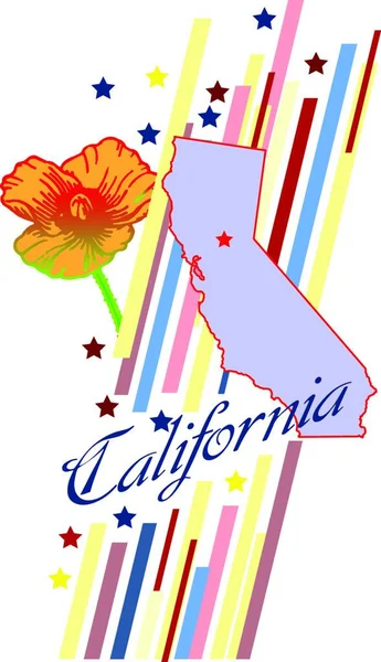 Banner Californië Vector Illustratie — Stockvector