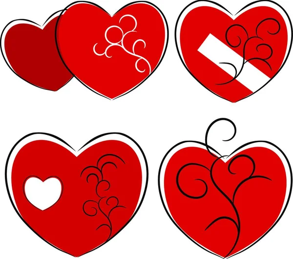 Corazón Rojo Ilustración Vectorial Simple — Archivo Imágenes Vectoriales