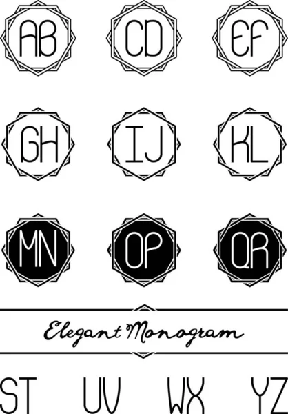 Monograma Elegante Ilustração Vetorial Colorida — Vetor de Stock