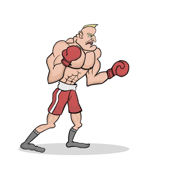Potente Ilustración Del Vector Boxeador — Vector de stock