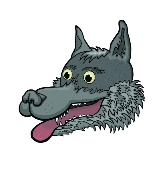 Wolf Karakter Vector Illustratie — Stockvector