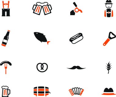 Oktoberfest simgeleri, renkli vektörler 