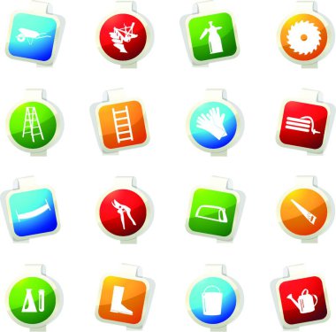 Bahçe aletleri koleksiyonunun çizimi   