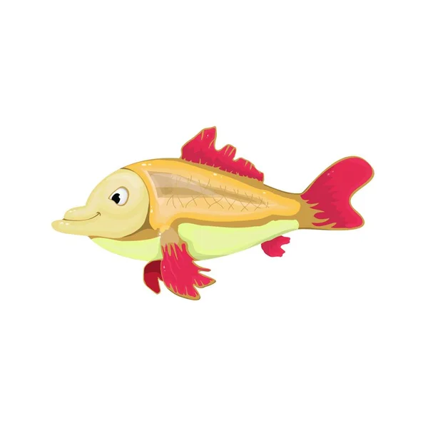 Japon Balığı Karakter Çizimi — Stok Vektör