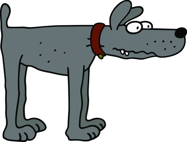 有趣的灰色狗矢量图解 — 图库矢量图片