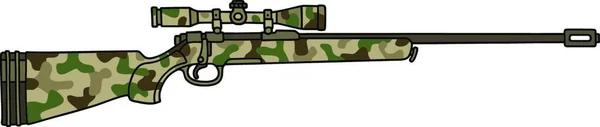 Rifle Caza Camuflaje Vector Ilustración — Vector de stock