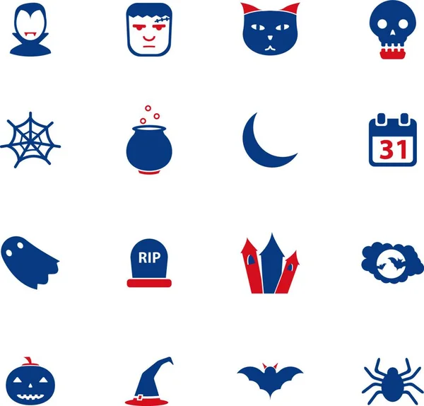 Halloween Simply Icons Colorful Vector — Stock Vector