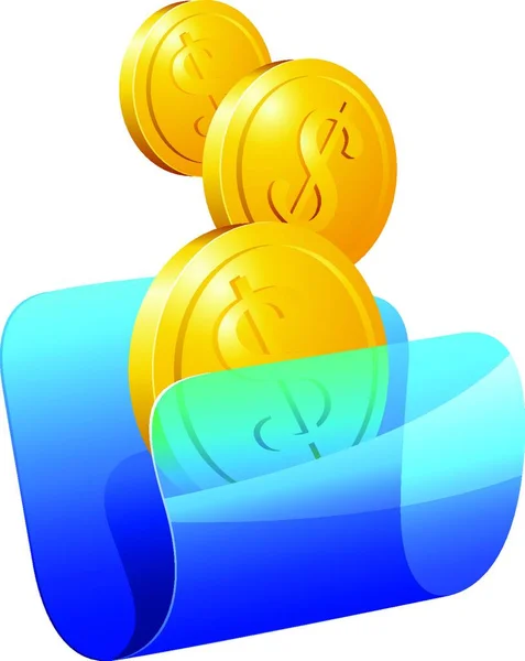 Transparent Folder Money Vector Illustration — Stock Vector