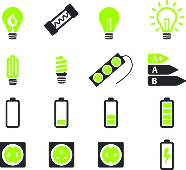Electricity Simply Icons Colorful Vector — Stock Vector