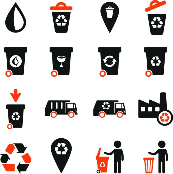 Müll Einfach Symbole Bunte Vektor — Stockvektor