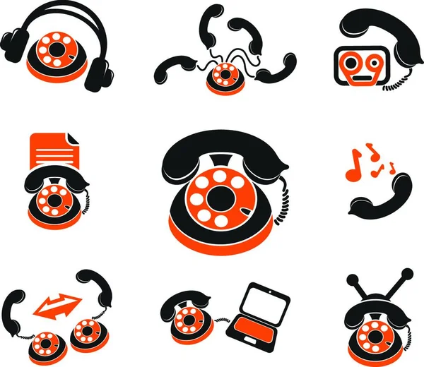 Telephone Icons Vector Illustration — Stockvektor