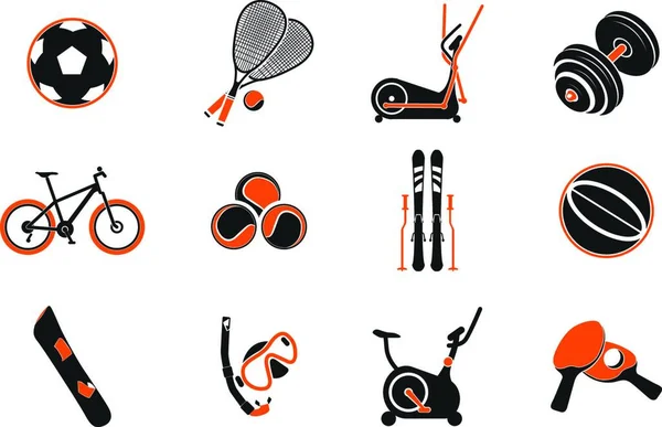 Equipamento Desportivo Símbolos Ilustração Vetorial — Vetor de Stock