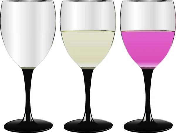 Şarap Kadehleri Modern Vektör Illüstrasyonu — Stok Vektör
