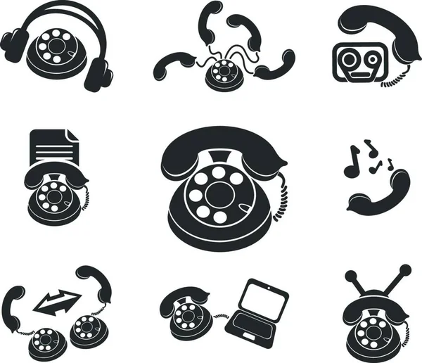 Telephone Icons Vector Illustration — Stock Vector