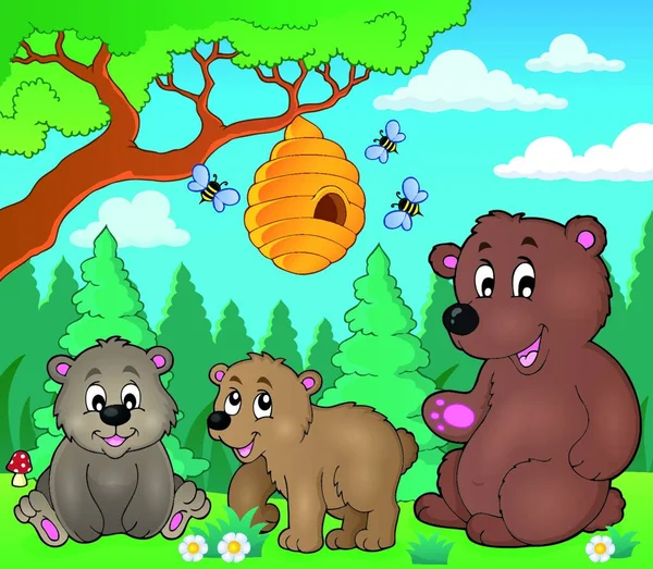 Bears Nature Theme Image — Stock Vector
