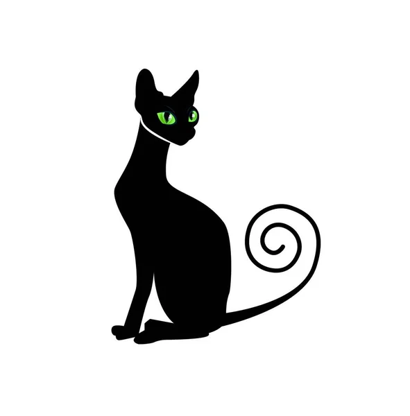 Illustration Vectorielle Silhouette Chat Noir — Image vectorielle