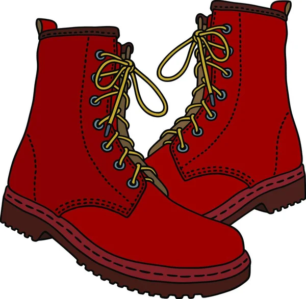 Illustrazione Vettoriale Stivali Rosso Scuro — Vettoriale Stock