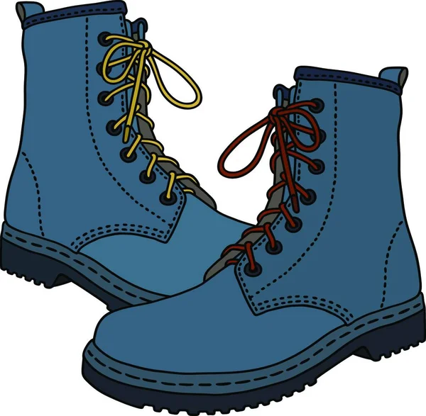 Funny Blue Boots Vector Illustration — Stock Vector