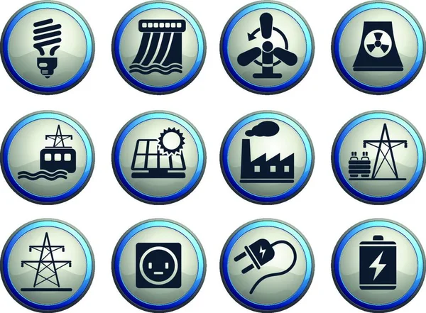 Energy Industry Icons Vector Illustration — Stock Vector