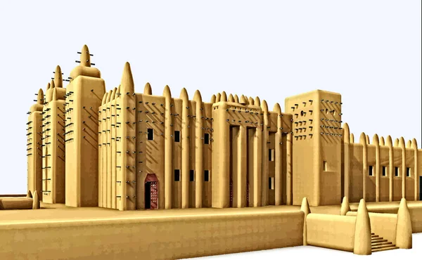 Mesquita Djenne Mali Ilustração Vetorial — Vetor de Stock