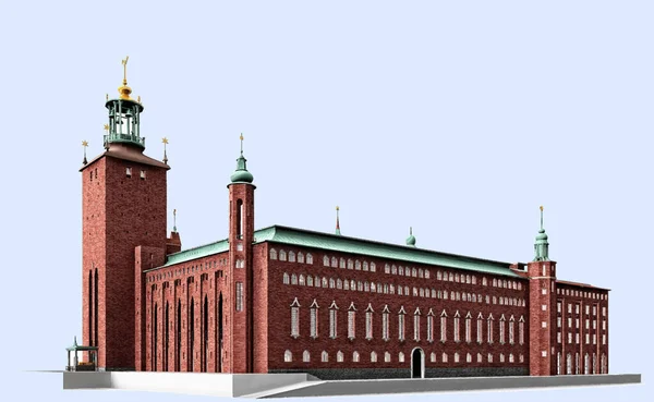Stadthus Stockholm Sverige Vektorillustration — Stock vektor