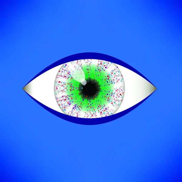 Green Eye Icon Simple Vector Illustration — Stock Vector