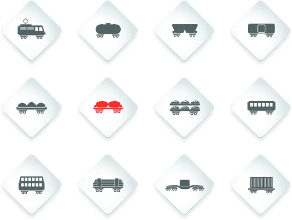 Иконки Железнодорожного Транспорта — стоковый вектор