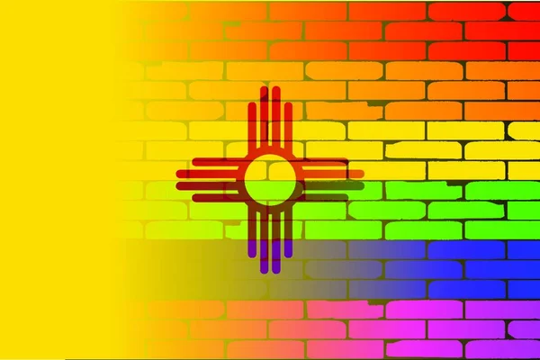 Rainbow Wall New Mexico Vector Illustration — Stock Vector