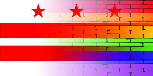 Illustration Vectorielle Washington Rainbow Wall — Image vectorielle