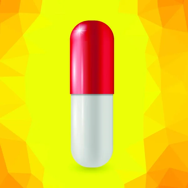 Illustrazione Vettoriale Isolata Pillola Rossa — Vettoriale Stock