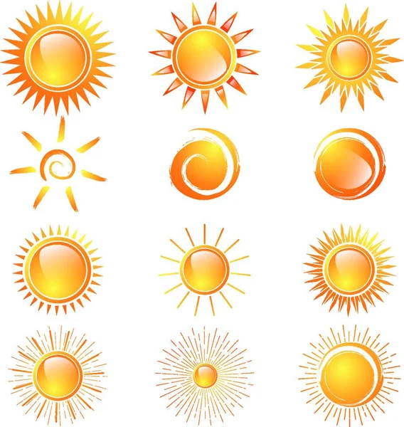 Ilustrasi Vektor Ikon Matahari - Stok Vektor